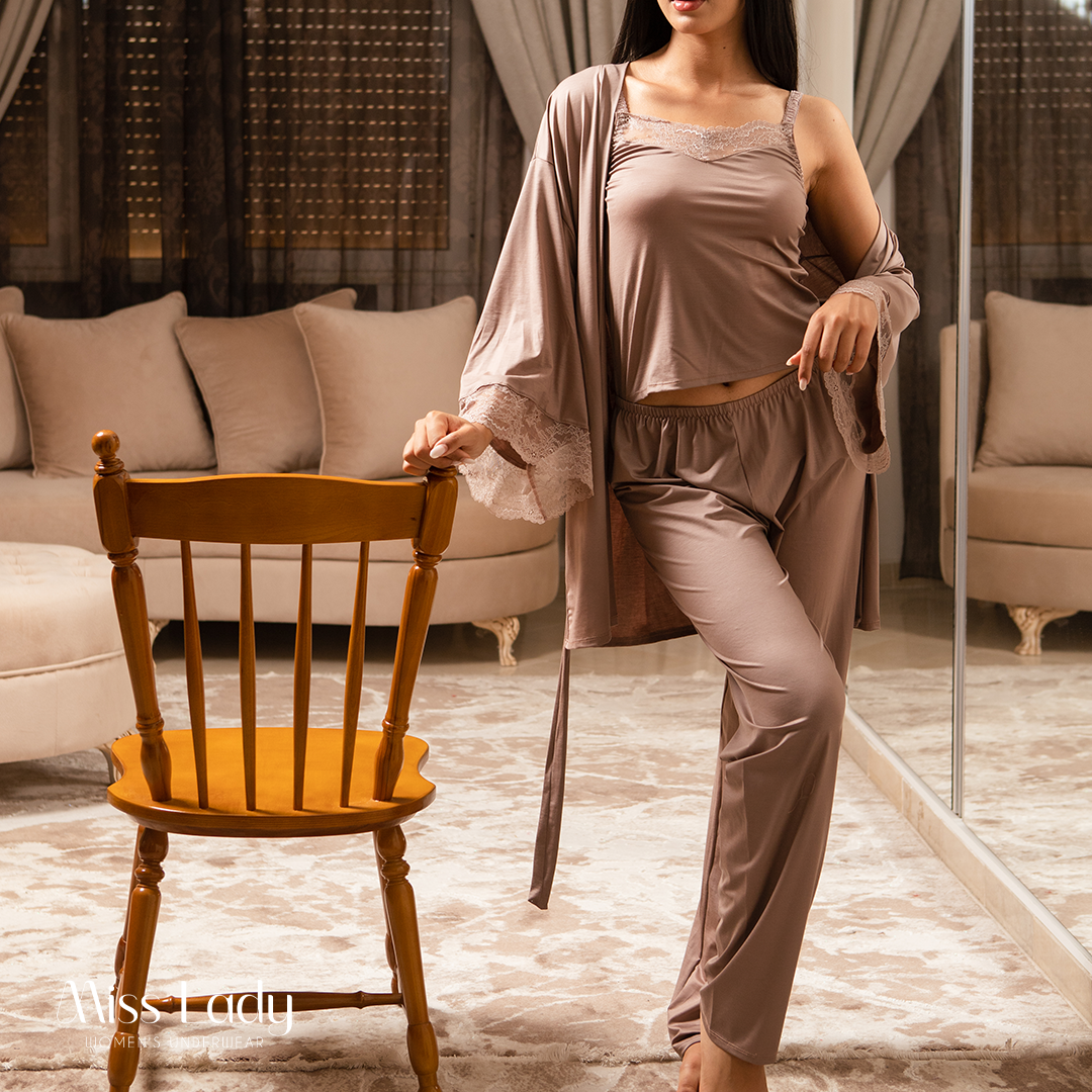 Parure en Coton Satin Champagne